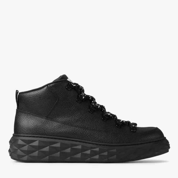 Diamond Maxi Hike M Zwarte hoge sneakers van generfd boxkalfsleer Diamond Maxi Hike M Zwarte hoge sneakers van generfd boxkalfsleer