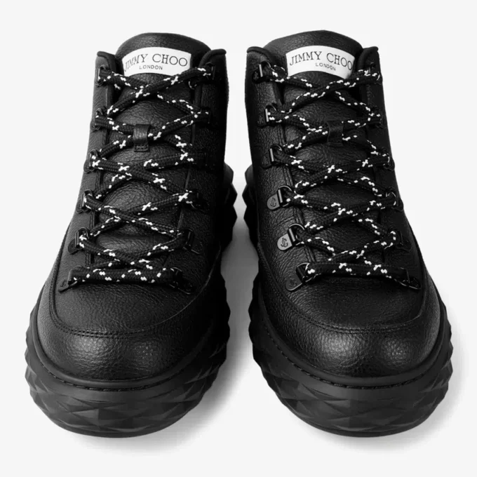 Diamond Maxi Hike M Zwarte hoge sneakers van generfd boxkalfsleer Diamond Maxi Hike M Zwarte hoge sneakers van generfd boxkalfsleer