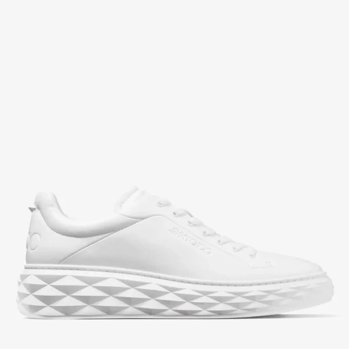 Diamond Maxi M II witte nappalederen platform sneakers