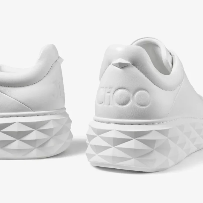 Diamond Maxi M II witte nappalederen platform sneakers