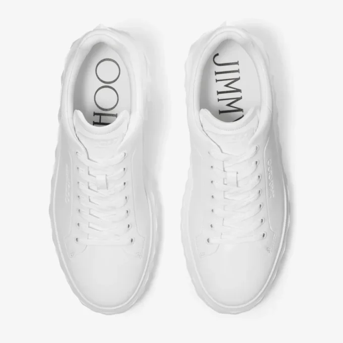 Diamond Maxi M II witte nappalederen platform sneakers
