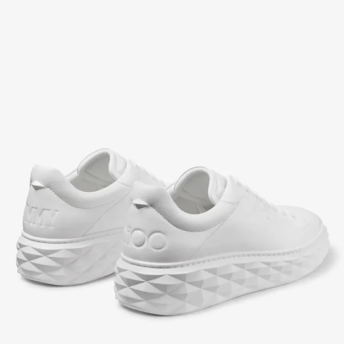 Diamond Maxi M II witte nappalederen platform sneakers