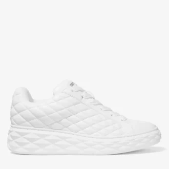 Diamond Maxi M Witte Diamond gewatteerde leren sneakers