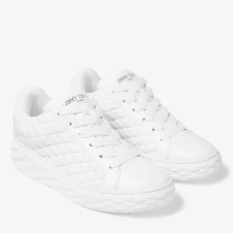 Diamond Maxi M Witte Diamond gewatteerde leren sneakers