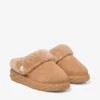 Diamond Maxi Mule F Toffee suède muiltjes met schapenvacht