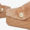 Diamond Maxi Mule F Toffee suède muiltjes met schapenvacht
