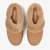 Diamond Maxi Mule F Toffee suède muiltjes met schapenvacht