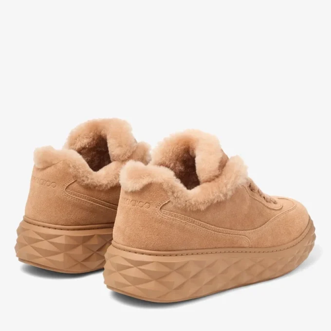Diamond Maxi Retro M Toffee fluweel suède lage sneakers met schapenvacht Diamond Maxi Retro M Toffee fluweel suède lage sneakers met schapenvacht