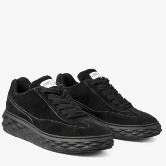 Diamond Maxi Retro M Zwarte fluwelen suède sneakers
