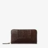 Diamond Pippa chocoladebruine kalfsleren portemonnee met krokodillenreliëf Diamond Pippa chocoladebruine kalfsleren portemonnee met krokodillenreliëf