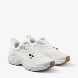 Diamond Run F Witte sneakers van gebreide jacquardmix