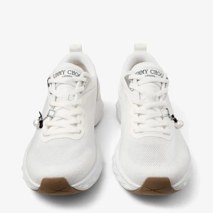Diamond Run F Witte sneakers van gebreide jacquardmix