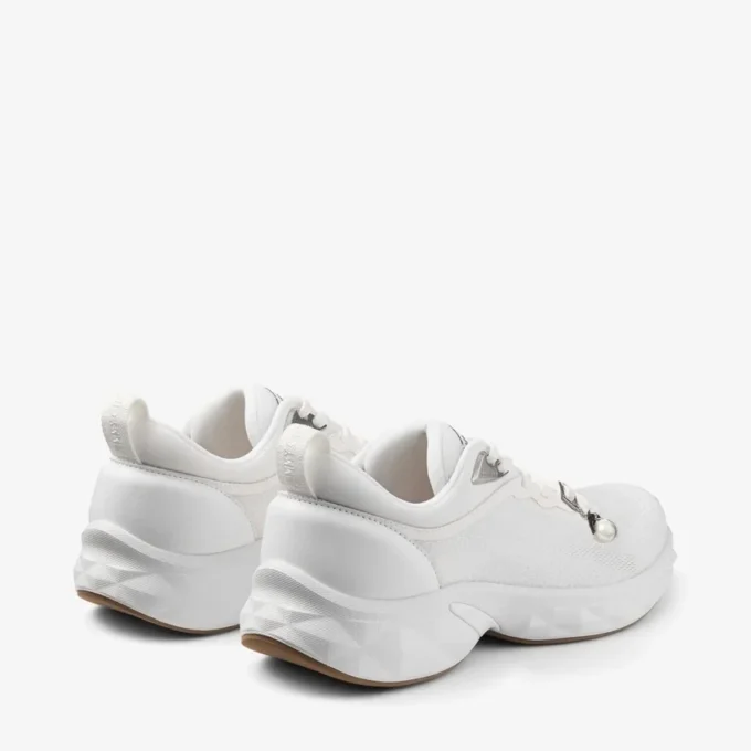 Diamond Run F Witte sneakers van gebreide jacquardmix