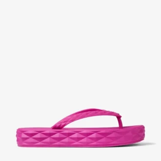 Diamond-teenslippers in fuchsia, platte rubberen schoenen