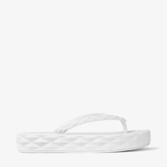 Diamond-teenslippers Optisch witte rubberen platte schoenen