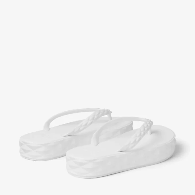 Diamond-teenslippers Optisch witte rubberen platte schoenen