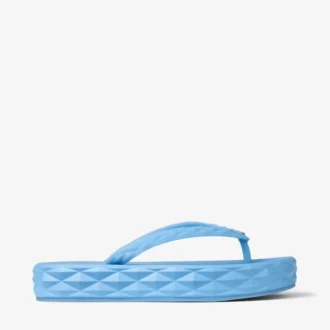 Diamond-teenslippers Stofblauwe rubberen platte schoenen