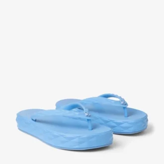 Diamond-teenslippers Stofblauwe rubberen platte schoenen
