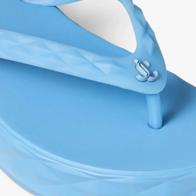 Diamond-teenslippers Stofblauwe rubberen platte schoenen