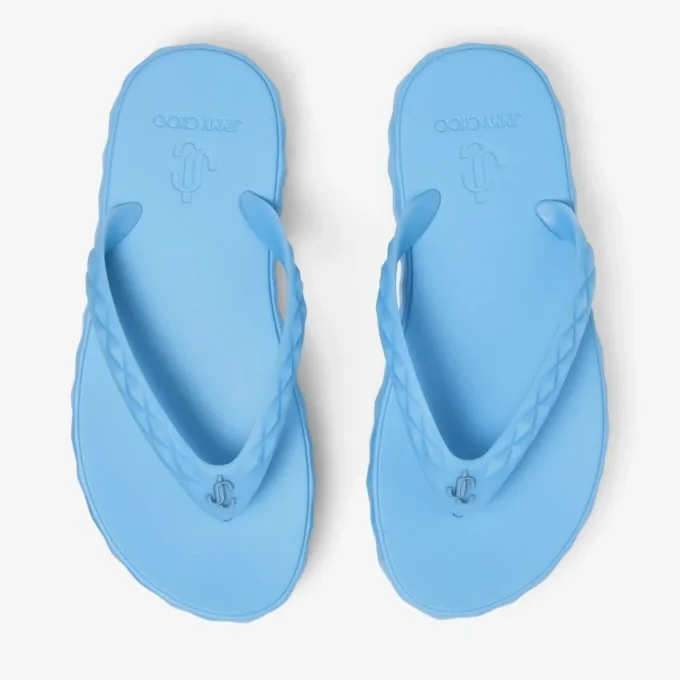 Diamond-teenslippers Stofblauwe rubberen platte schoenen