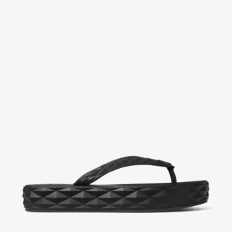 Diamond-teenslippers Zwarte rubberen platte schoenen