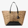 Diamond Tote Large Natuurlijke Pony-draagtas met luipaardprint