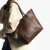 Diamond Tote Medium Cognac Tote Bag van glad kalfsleer