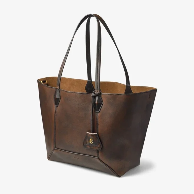 Diamond Tote Medium Cognac Tote Bag van glad kalfsleer