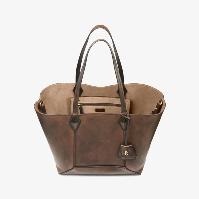 Diamond Tote Medium Cognac Tote Bag van glad kalfsleer