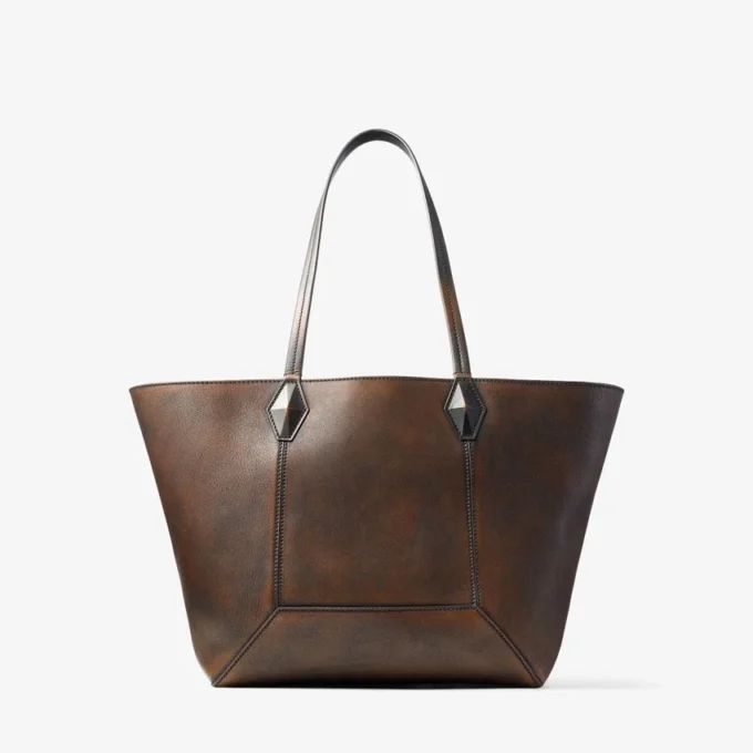 Diamond Tote Medium Cognac Tote Bag van glad kalfsleer