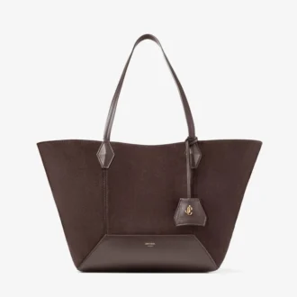 Diamond Tote Medium koffiekleurige suède draagtas