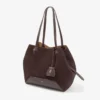 Diamond Tote Medium koffiekleurige suède draagtas