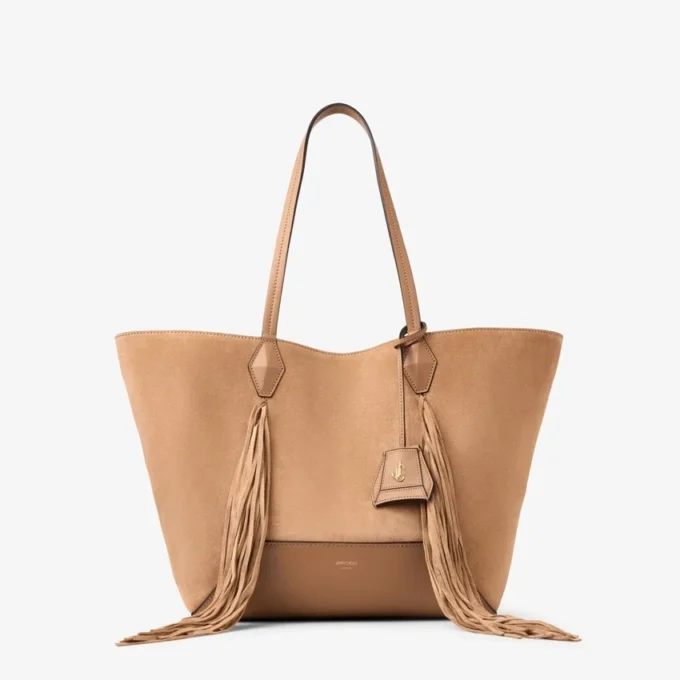 Diamond Tote Medium Toffee suède draagtas met franjes Diamond Tote Medium Toffee suède draagtas met franjes