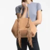 Diamond Tote Medium Toffee suède draagtas met franjes Diamond Tote Medium Toffee suède draagtas met franjes
