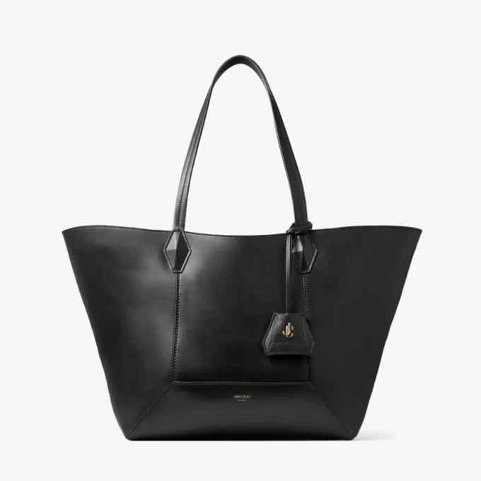 Diamond Tote Medium zwarte kalfsleren draagtas