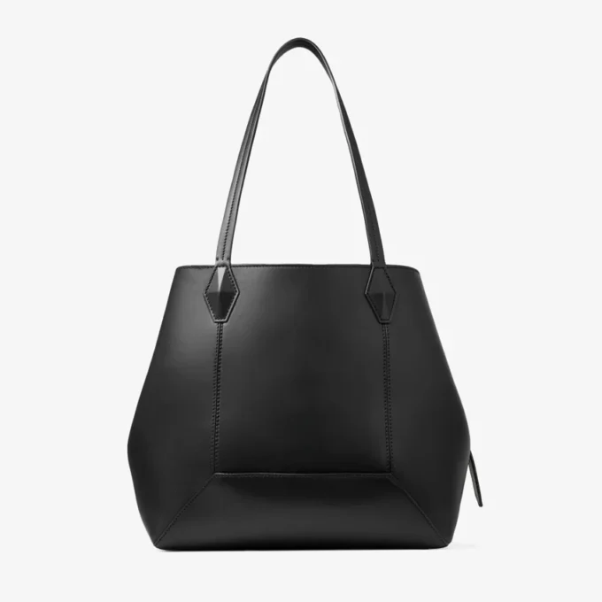Diamond Tote Medium zwarte kalfsleren draagtas