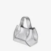 Diamond Tote Mini Zilveren Vintage Metallic Leren Minitas Diamond Tote Mini Zilveren Vintage Metallic Leren Minitas