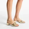 Dina 45 gouden metallic leren muiltjes