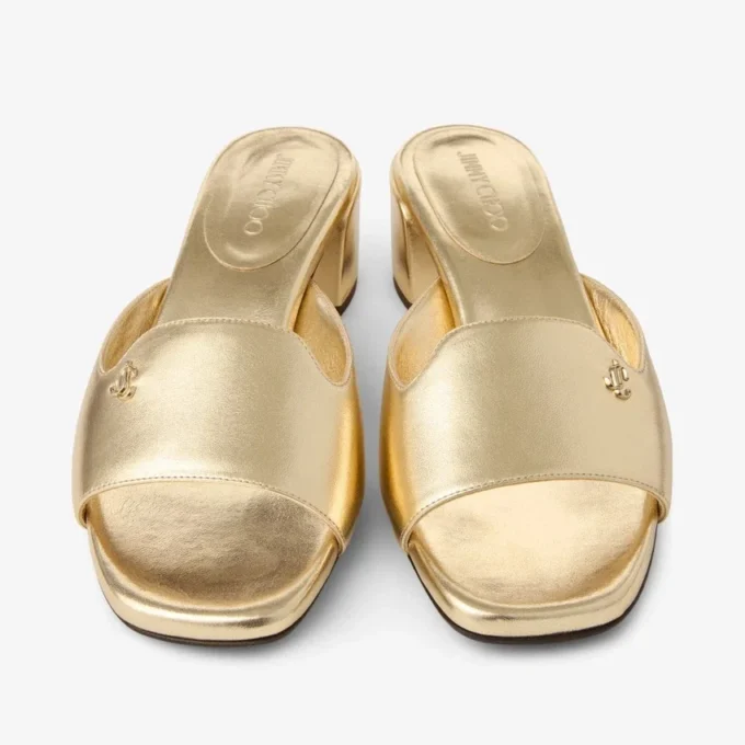 Dina 45 gouden metallic leren muiltjes