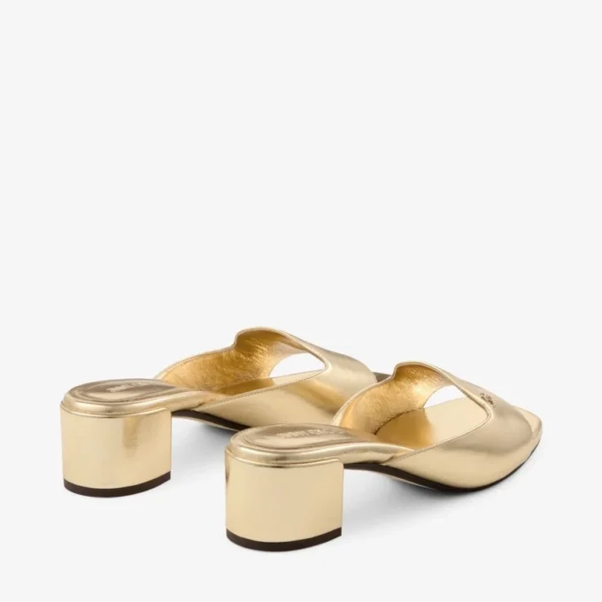 Dina 45 gouden metallic leren muiltjes