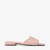 Dina Flat Rose platte schoenen van struisvogelleer