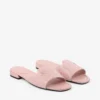Dina Flat Rose platte schoenen van struisvogelleer