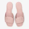 Dina Flat Rose platte schoenen van struisvogelleer