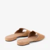 Dina platte suède ballerina’s in toffee