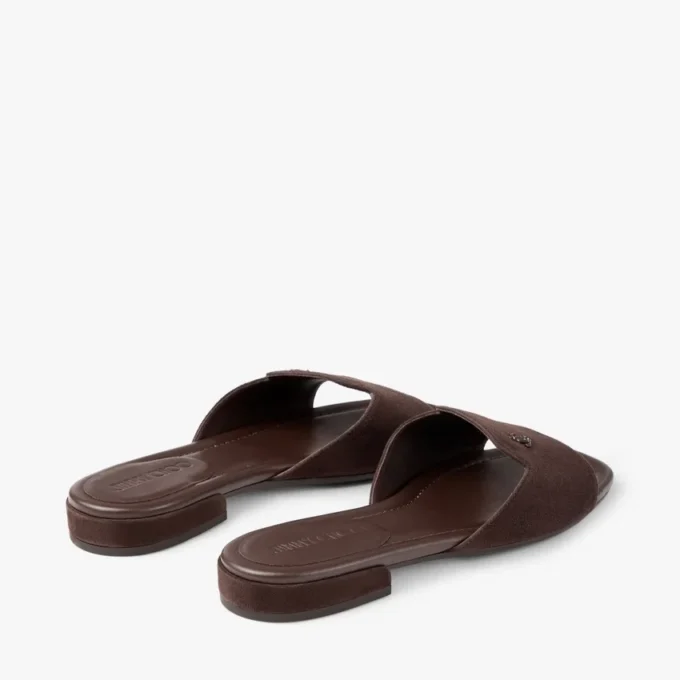 Dina platte zwarte nappaleren sandaal met gekruiste bandjes Dina platte zwarte nappaleren sandaal met gekruiste bandjes