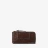 Dm Lise-Z Chocoladebruin kalfsleer portemonnee met krokodillenreliëf Dm Lise-Z Chocoladebruin kalfsleer portemonnee met krokodillenreliëf