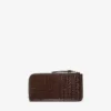 Dm Lise-Z Chocoladebruin kalfsleer portemonnee met krokodillenreliëf Dm Lise-Z Chocoladebruin kalfsleer portemonnee met krokodillenreliëf