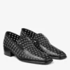 Eliot Slipper 45 Heren Slippers van Zwart Metallic Nappaleer met Oogjes Eliot Slipper 45 Heren Slippers van Zwart Metallic Nappaleer met Oogjes