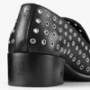 Eliot Slipper 45 Heren Slippers van Zwart Metallic Nappaleer met Oogjes Eliot Slipper 45 Heren Slippers van Zwart Metallic Nappaleer met Oogjes