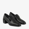 Eliot Slipper 45 Zwarte metallic nappaleren pantoffels met oogjes Eliot Slipper 45 Zwarte metallic nappaleren pantoffels met oogjes